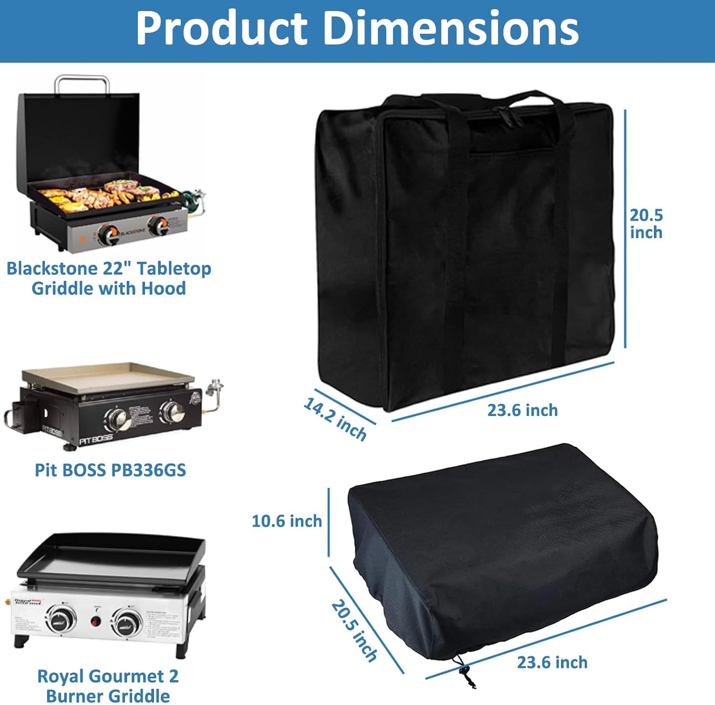 Bolsa transporte cubierta parrilla Blackstone 22pulg con capucha
