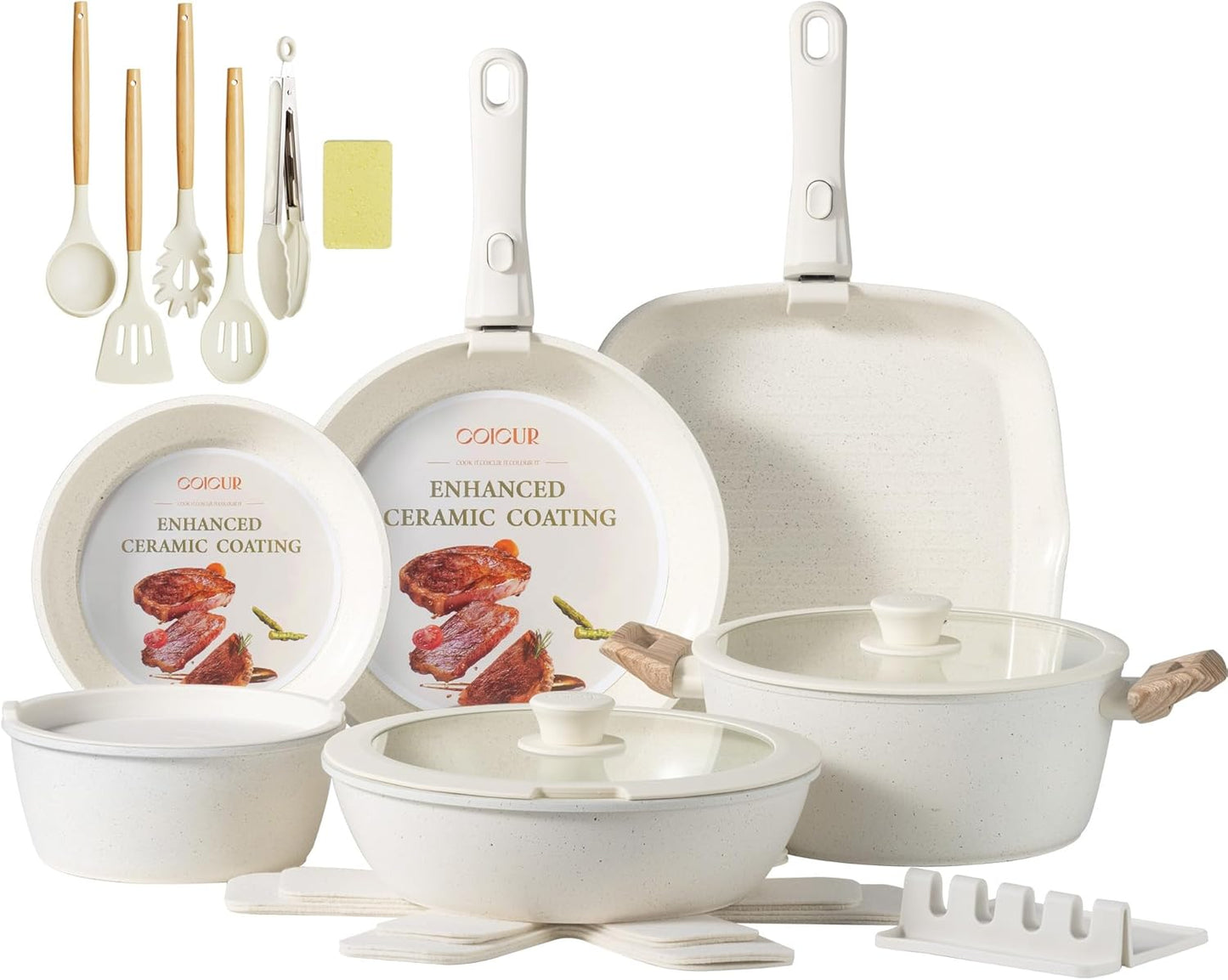 Set 23 Pzas Utensilios Cerámica Antiadherente