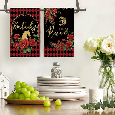 Toallas de cocina Artoid Mode con diseño de rosas y diamantes Kentucky