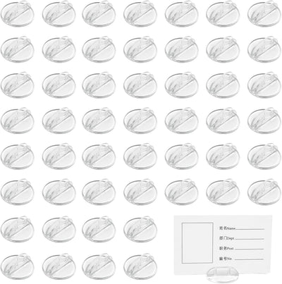 Paquete de 50 mini tarjeteros de plástico transparente para etiquetas, menús y precios