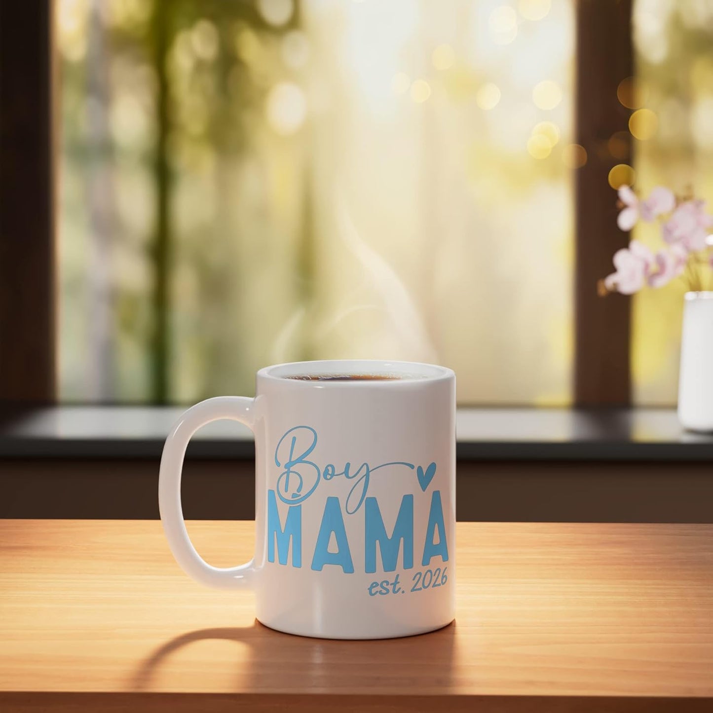 Taza de cerámica para embarazo Boy Mama Est 2026
