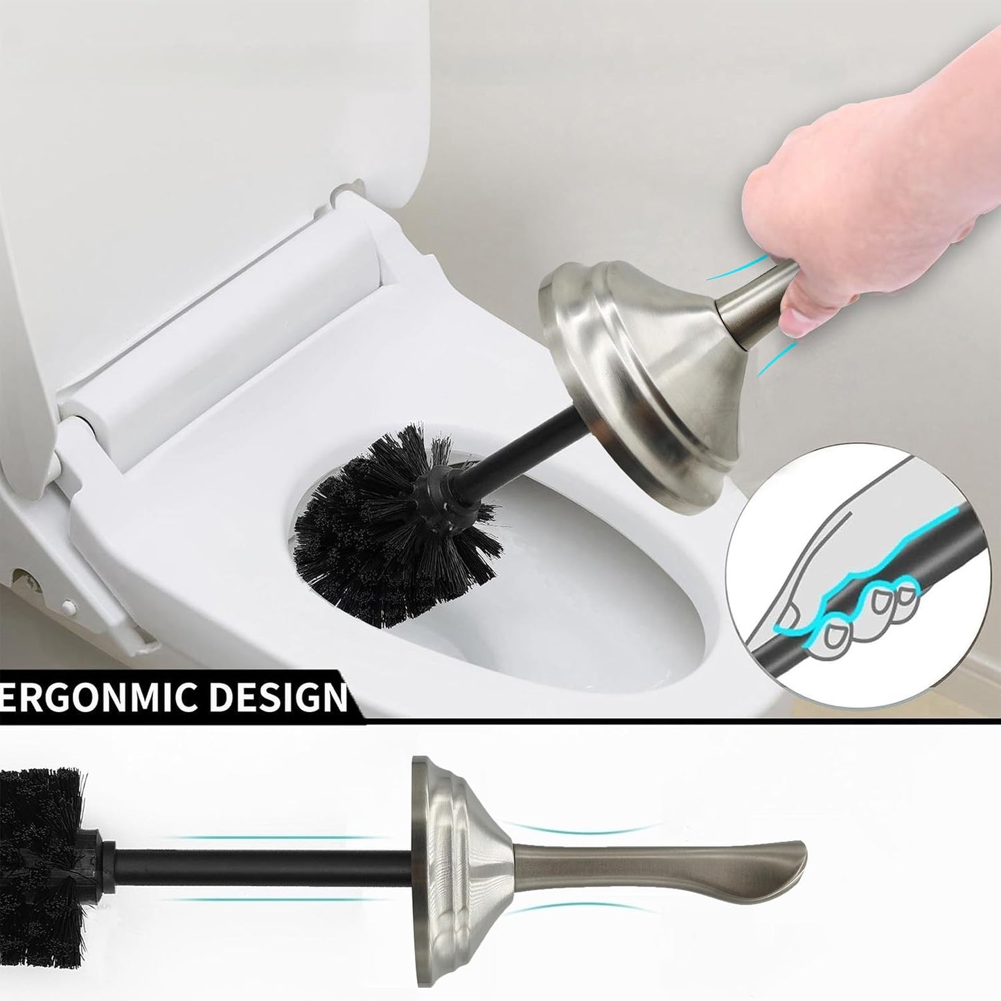 Cepillo inodoro con soporte diseño moderno limpieza baño