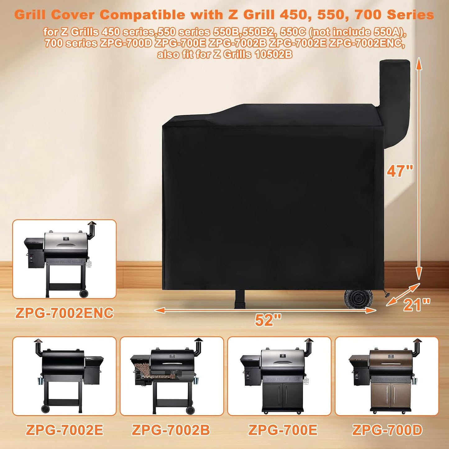 Cubierta parrilla Z Grill 700 para ZPG-450A 600D resistente agua
