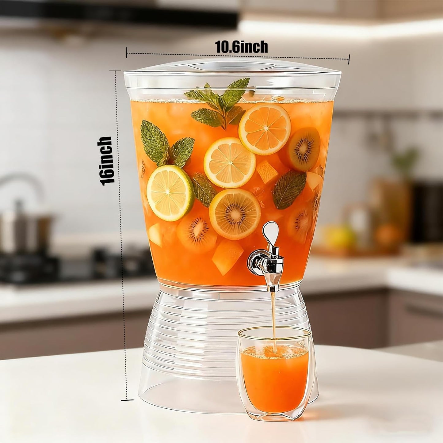 Pack 2 Dispensadores Bebidas 2.7gal Encimera Base Desmontable