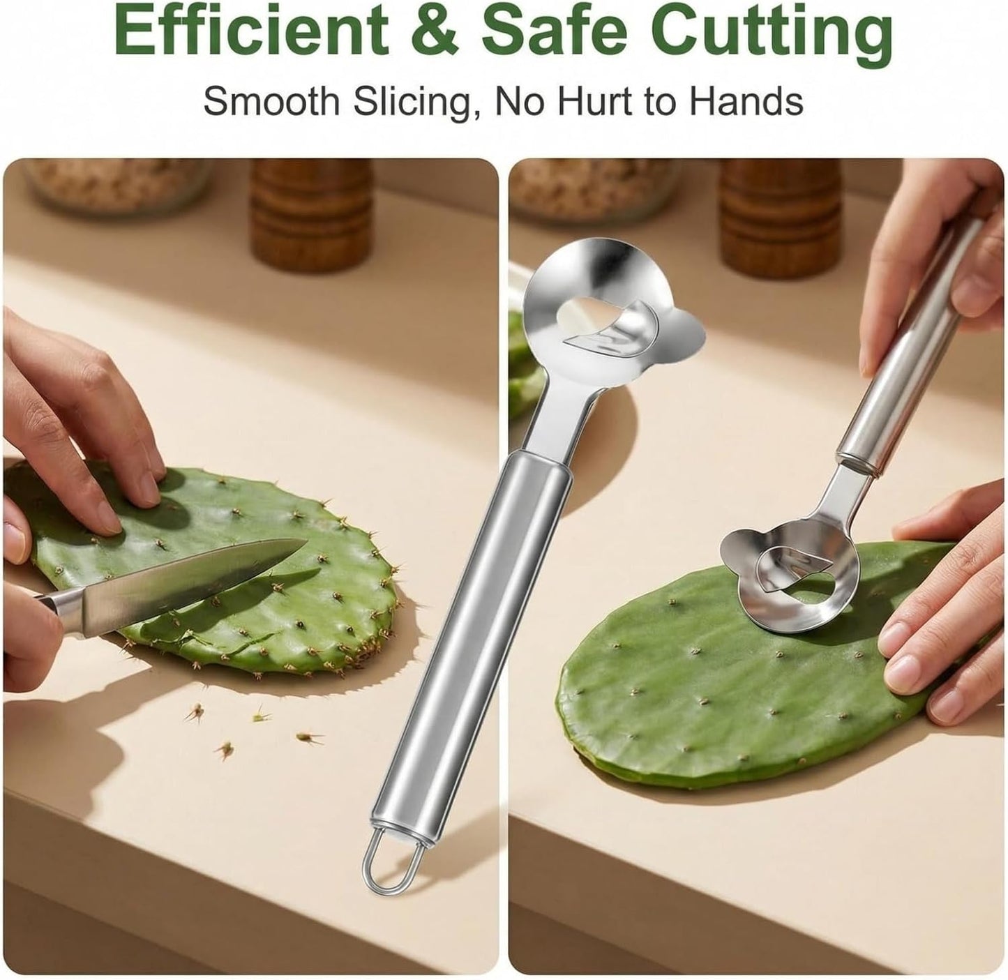 Cuchara peladora acero inox con mango largo