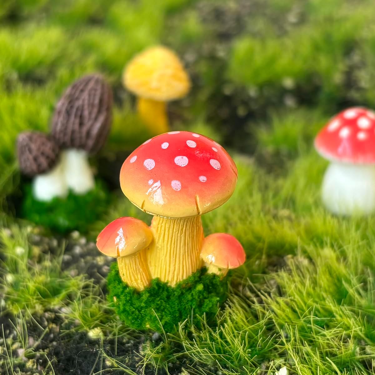 22 Hongos Resina Miniatura Decoración Hogar Jardín Pasteles