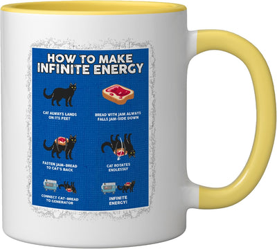Taza de cerámica para ingeniería mecánica con gato divertido y matemáticas