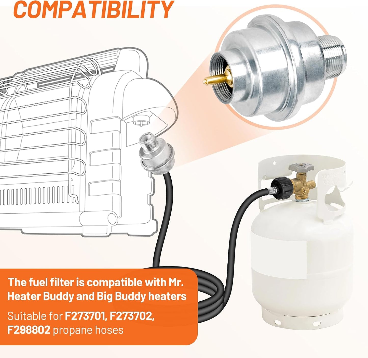 Filtro combustible propano comp para Mr. Heater Buddy