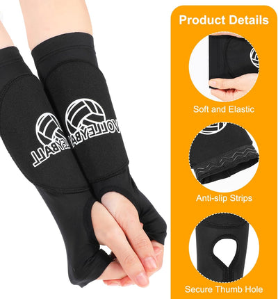 Mangas voleibol niña espuma suave orificio pulgar negro
