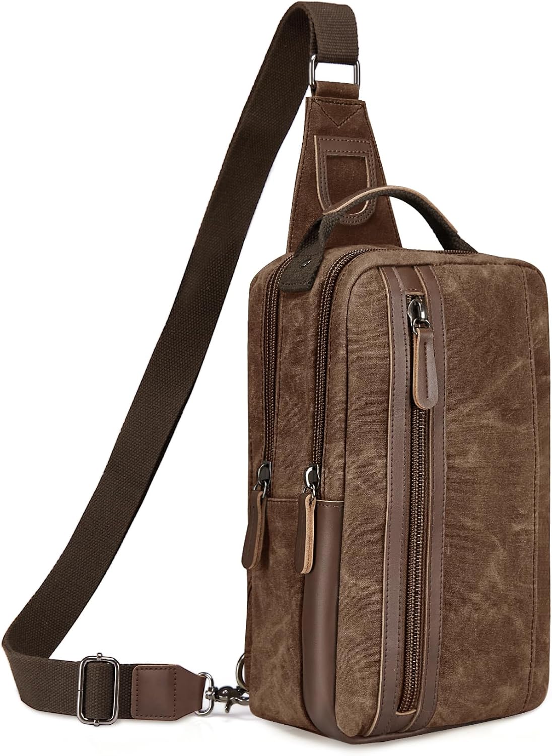 Bolsa cruzada lona encerada para hombre mujer trabajo deporte