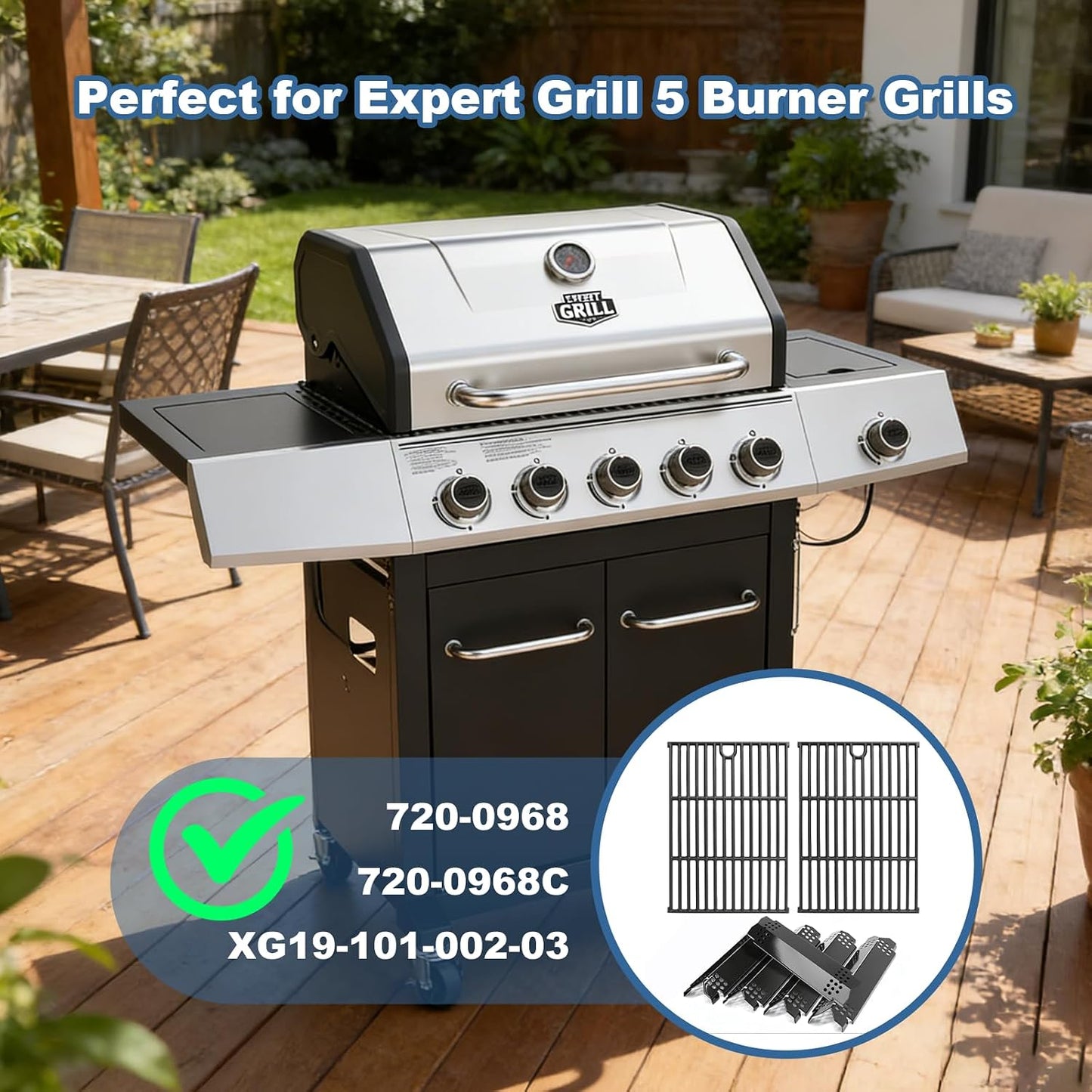 Kit repuesto parrilla Nexgrill 5 quemadores hierro fundido