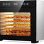 Deshidratador Alimentos Acero Inox 8 bandejas Temp. Ajustable 650W