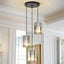 Lámpara techo cristal negro 3 luces colgante comedor