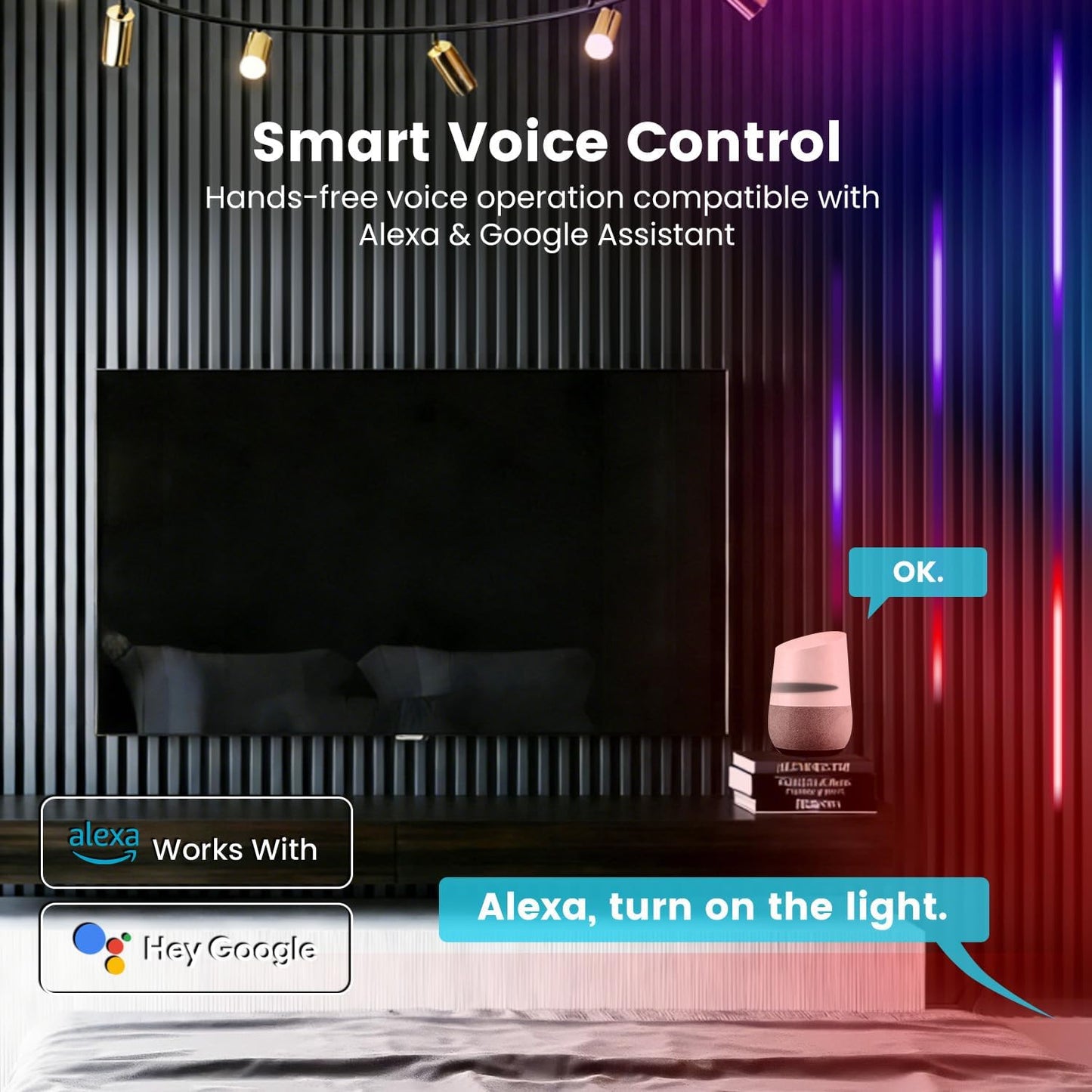 6 Pzas Luces RGB WiFi para Paneles Acústicos