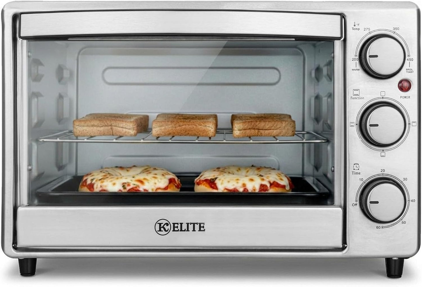 Horno tostador Kitchen Elite de 6 rebanadas acero inoxidable