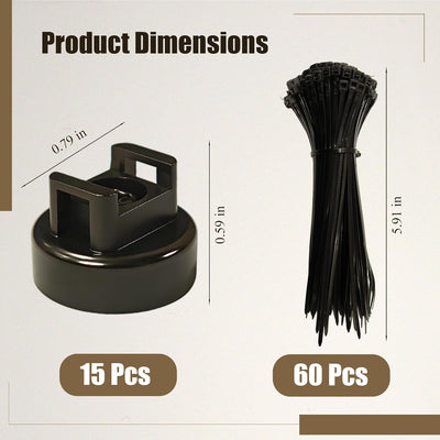 Soportes magnéticos para bridas de cables 15 imanes 60 bridas