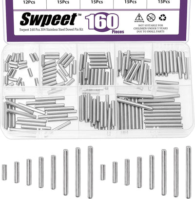 Kit pasadores acero inox M2.5 304 160 pzas soporte cilíndrico