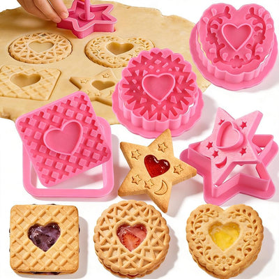 Moldes de galletas 3D en forma de corazón para hornear