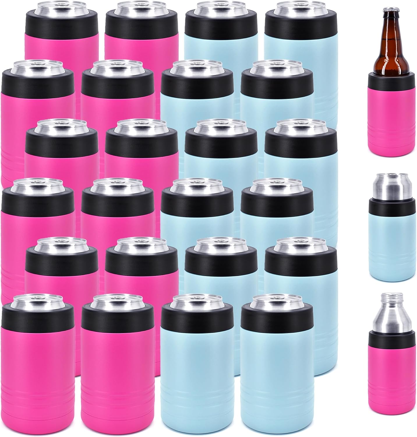 Set 24 Enfriadores Lata 4en1 Acero Inox 12-16oz Baby Shower