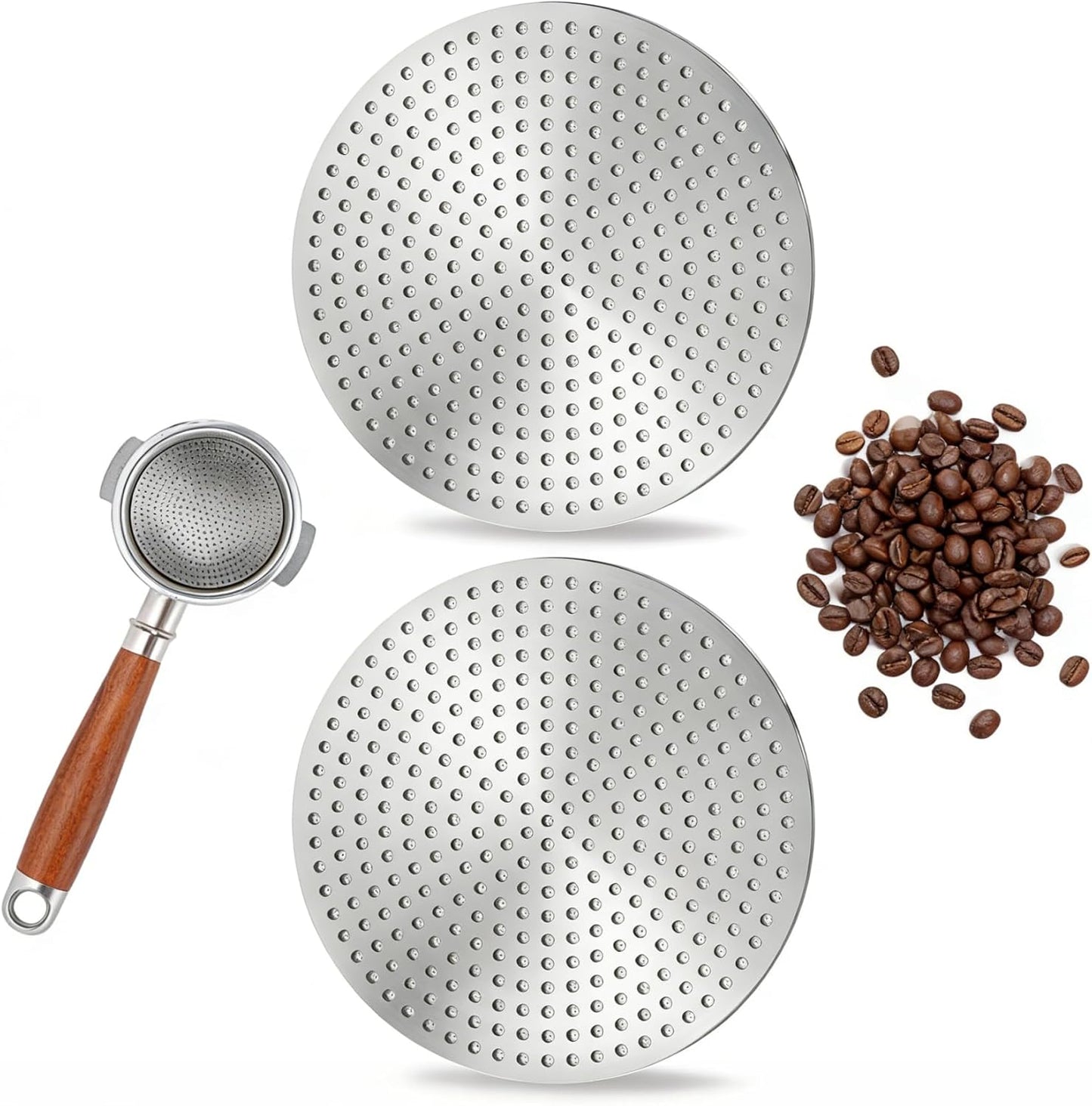 Pack 2 Pantallas Espresso Doble Capa 2.098pulg Acero Inox