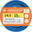Cable cobre puro 14/3 NM-B sólido interior 15pies azul