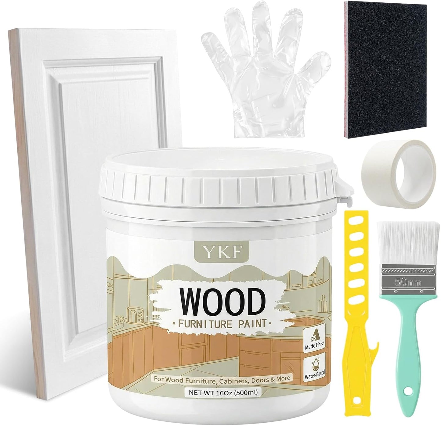 Pintura muebles madera blanca mate capa poliuretano 16oz