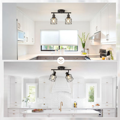 Lámpara cocina 2 luces ajustable montaje giratorio