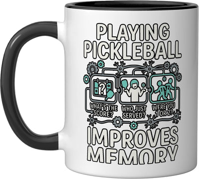 Taza de cerámica para evento de pickleball negro/blanco