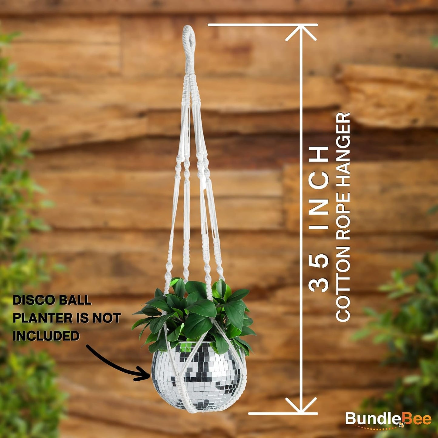Colgador macramé algodón 35pulg para plantas decoración bohemia