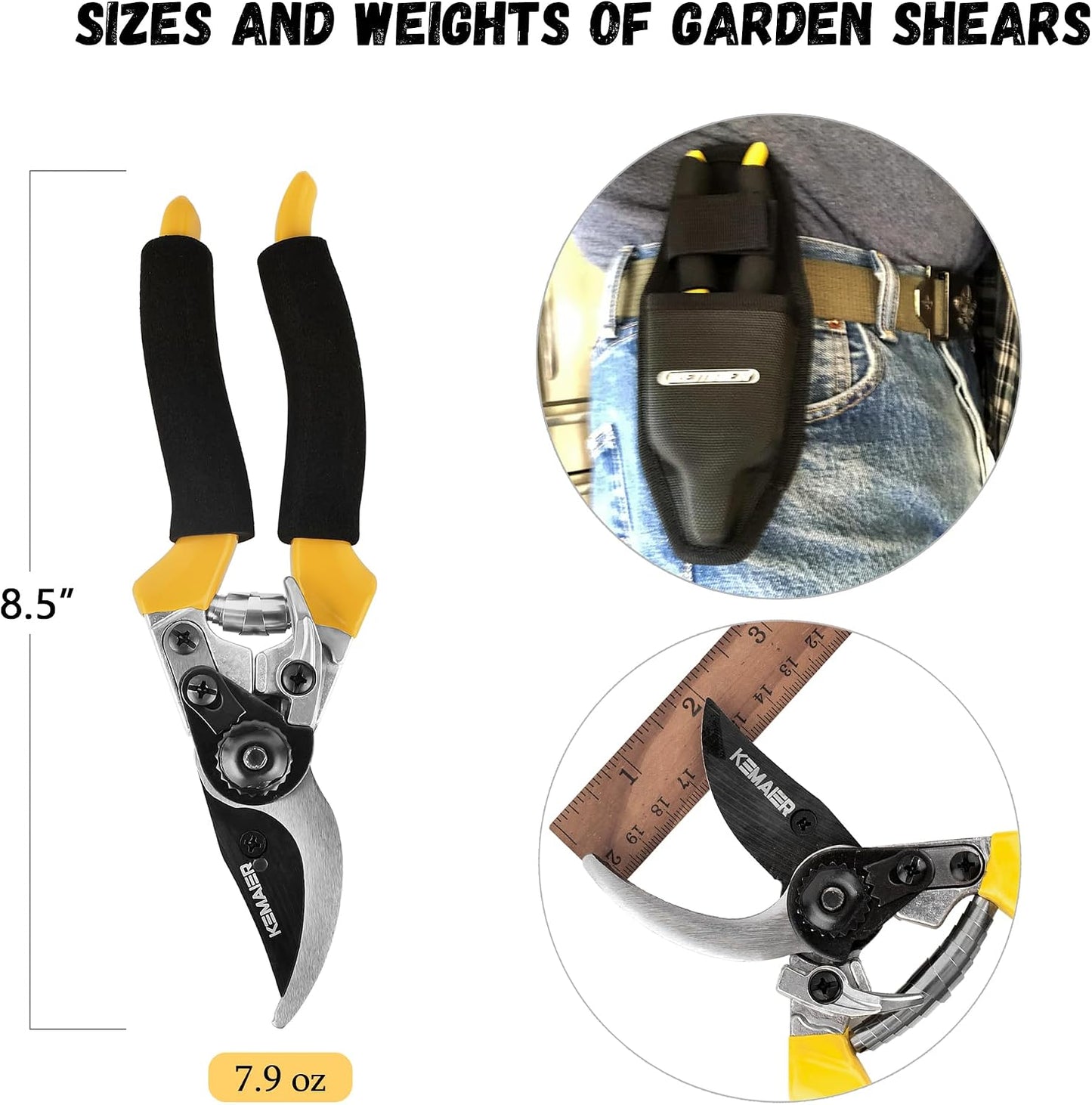 Tijeras podar jardinería con asas ergonómicas y cubierta cuchilla