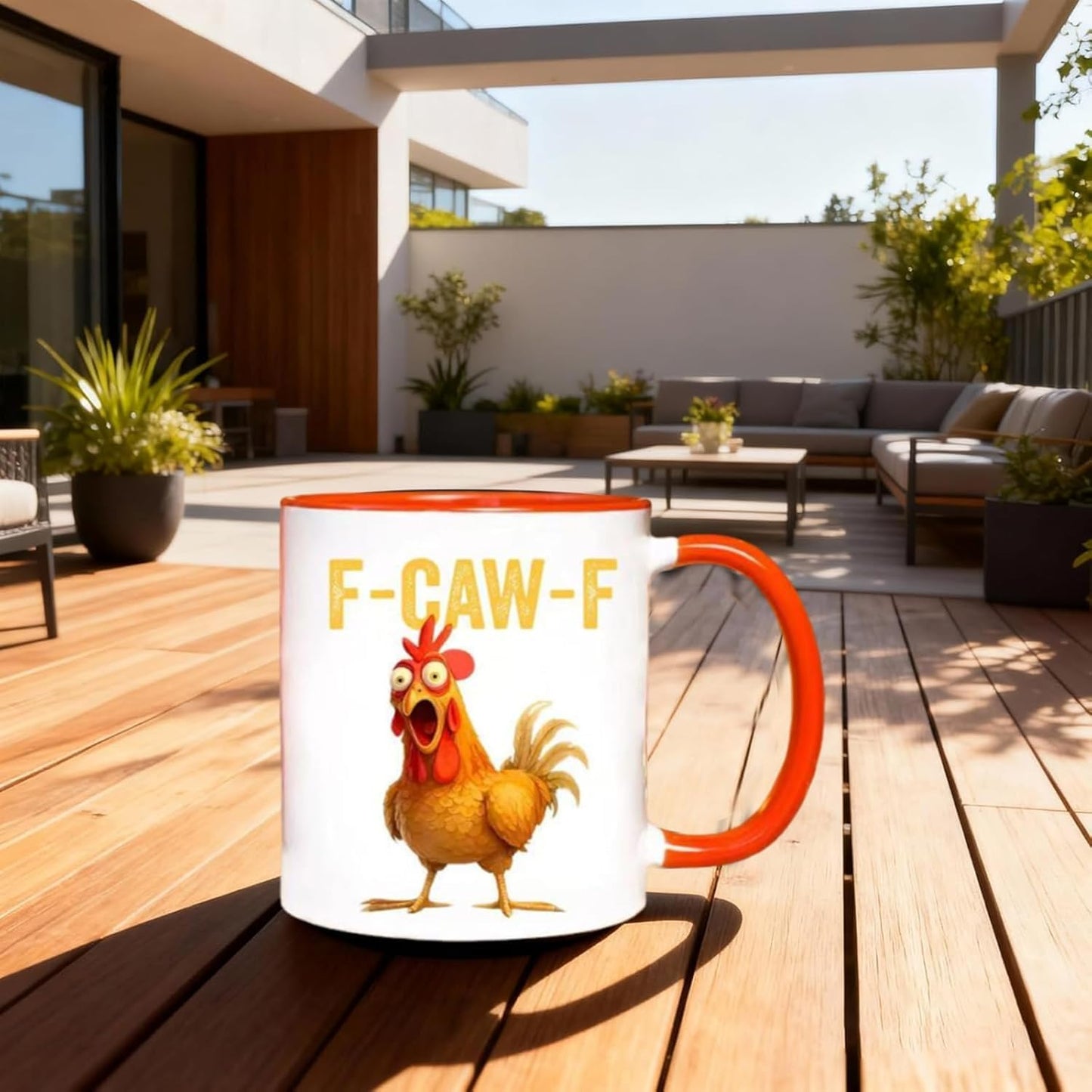 Taza de café de cerámica divertida para pollos 11 oz