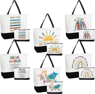 24 Bolsas Lona Regalo Agradecimiento Trabajador Social