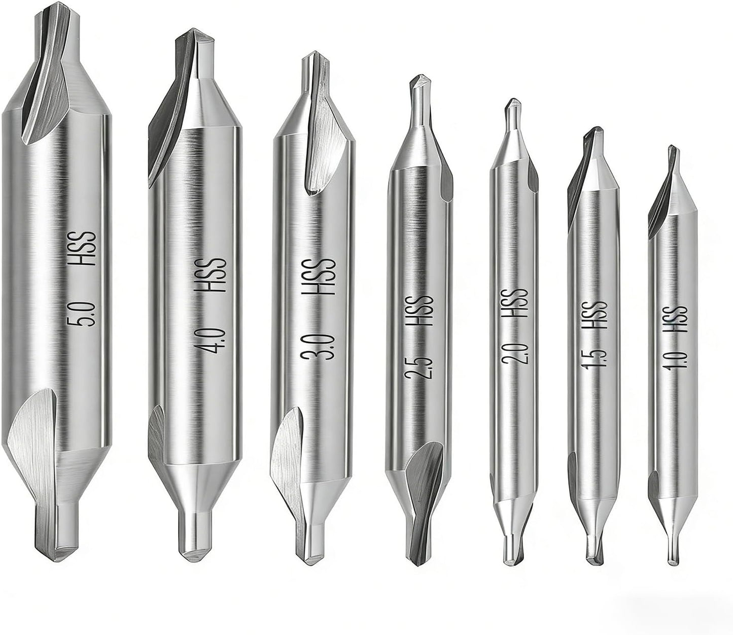 Set 7 Brocas Centrado M2 HSS 60 Grados Torno Metal