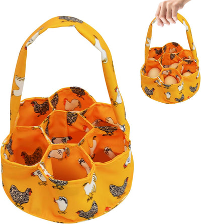 Cesta recolectar huevos 7 bolsas para pollos gallinas