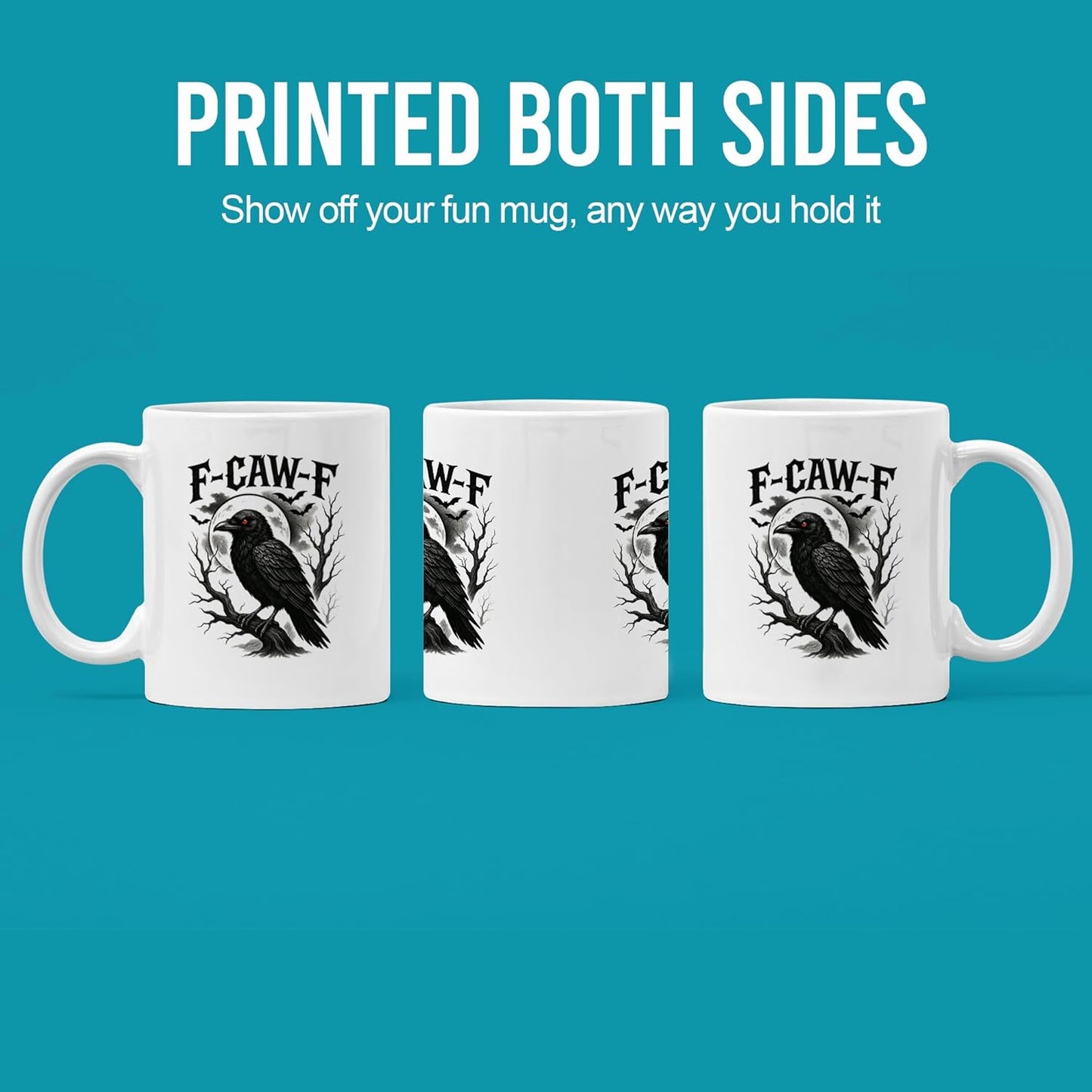 Taza Cerámica Cuervo Humor Sarcástico 11oz Blanco