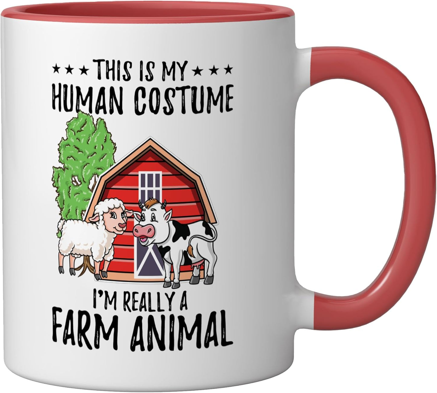Taza Cerámica Roja/Blanca