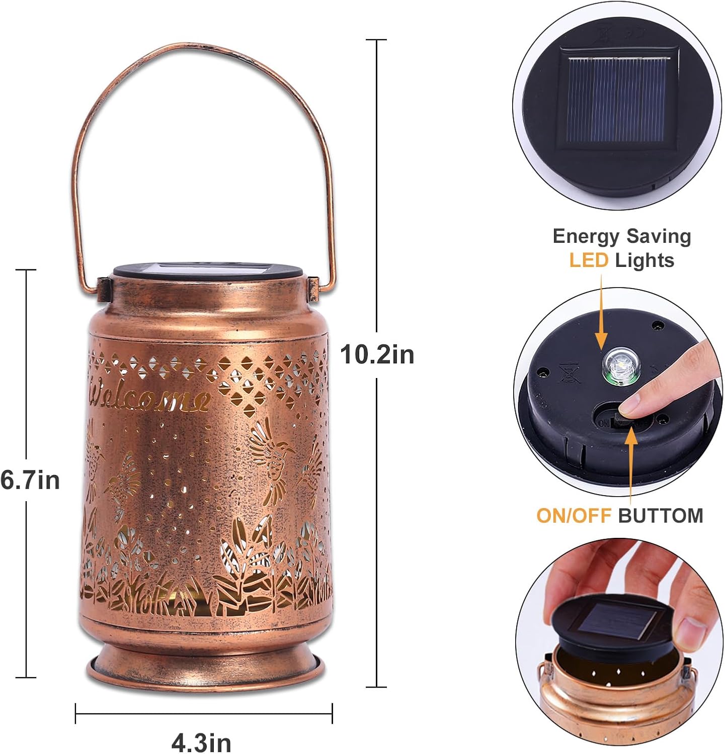 Farol solar impermeable decoración exterior para mujer