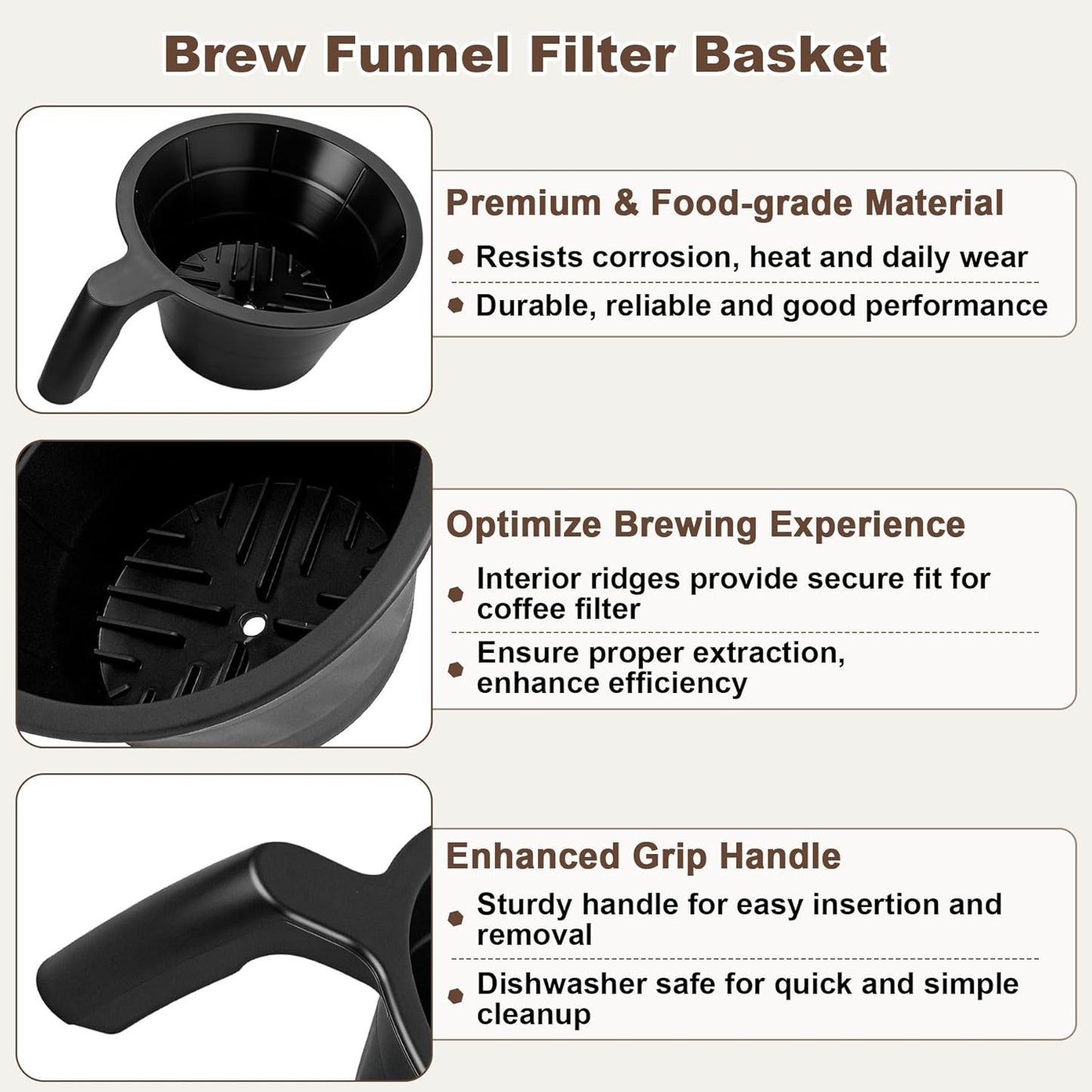 Cesta de embudo de café para Bunn BX, BT, BTX, GR y Velocity