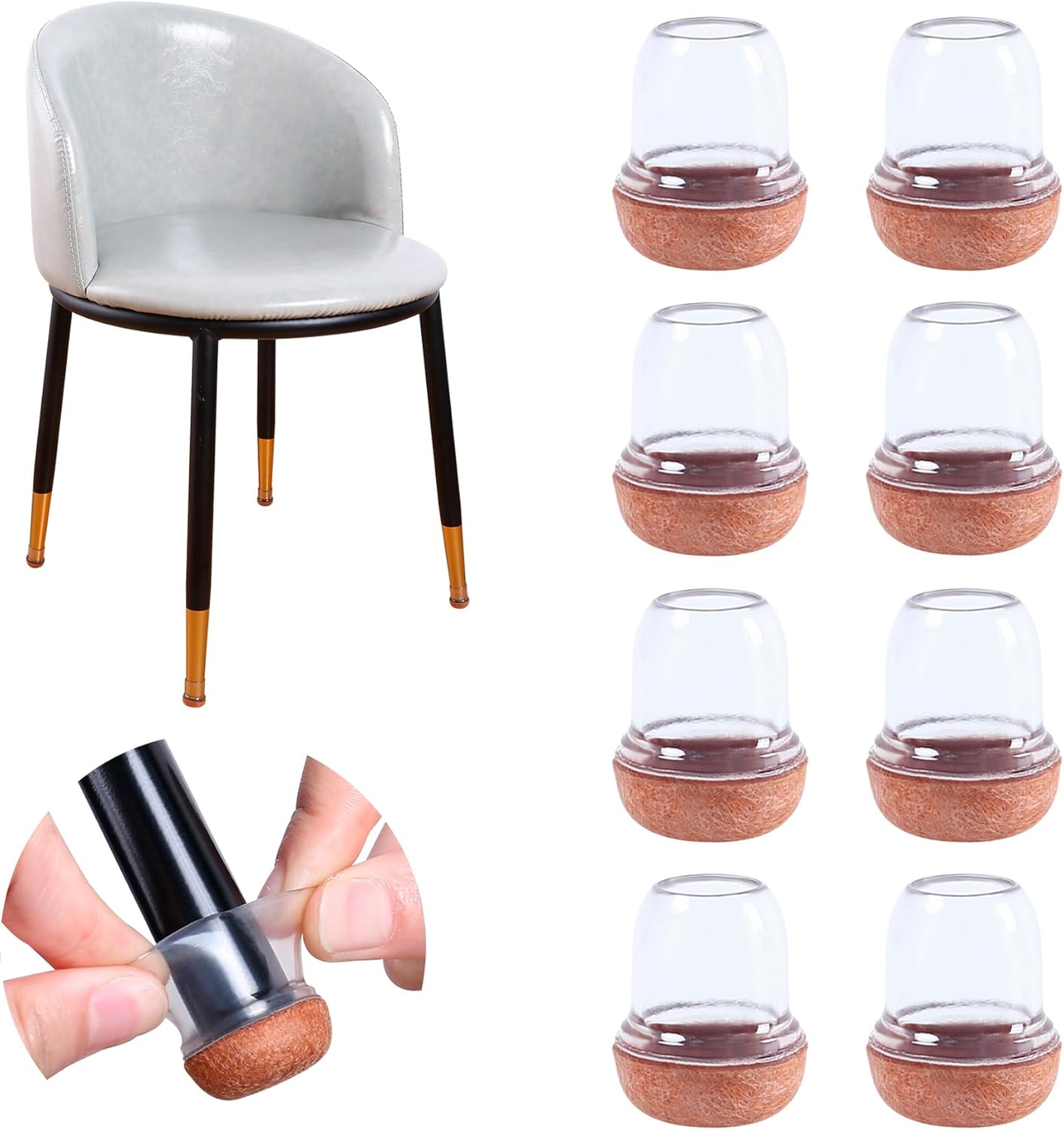 Protectores suelo para patas silla silicona y fieltro