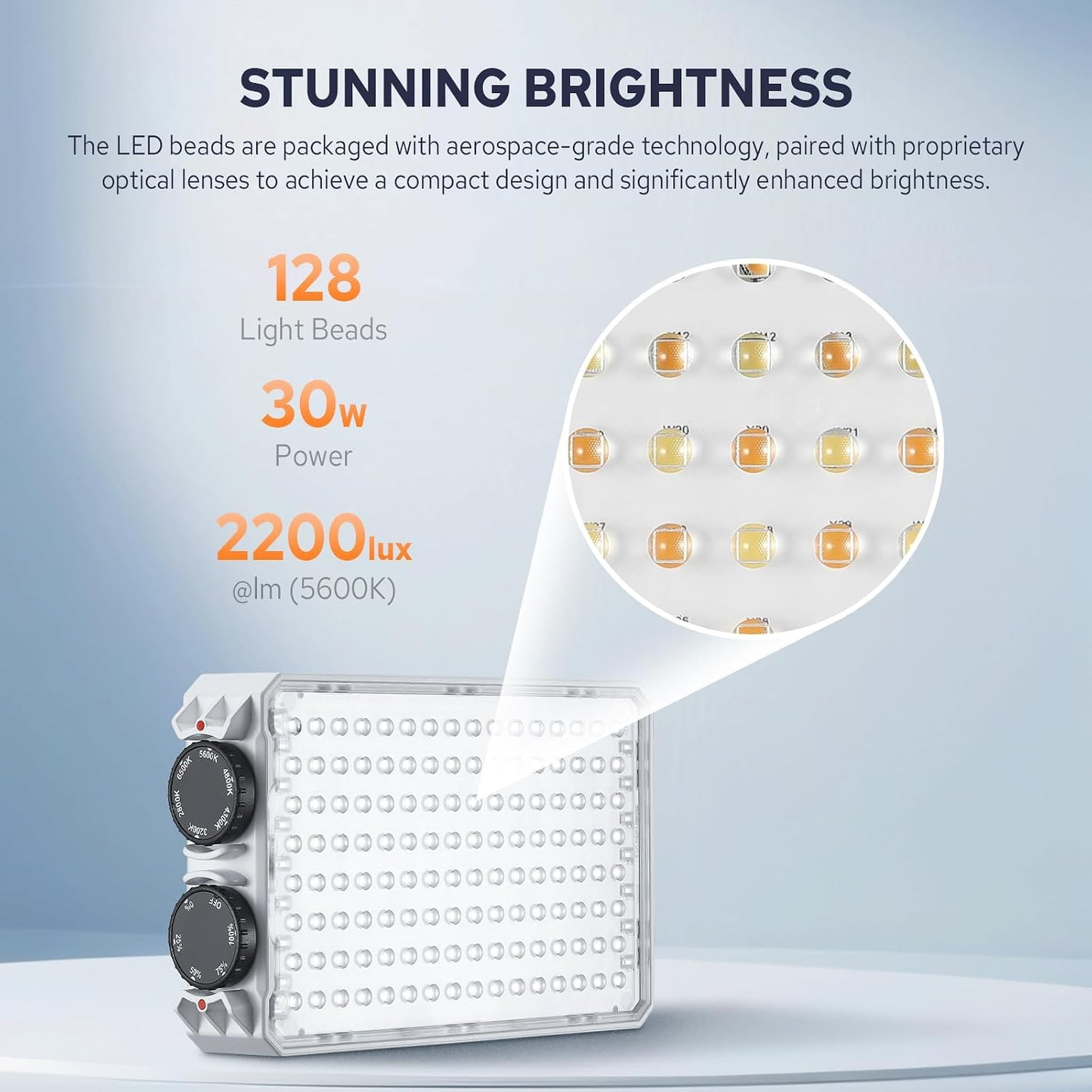 Luz LED bicolor 30W con ventilador silencioso
