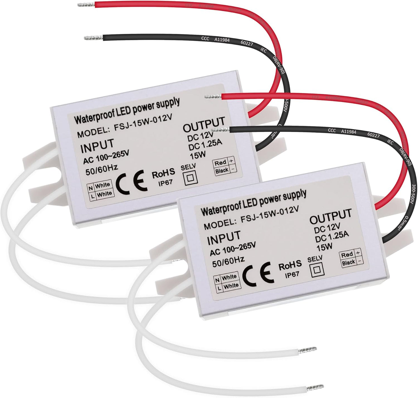 Controlador LED 12V set 2 con transformador IP67