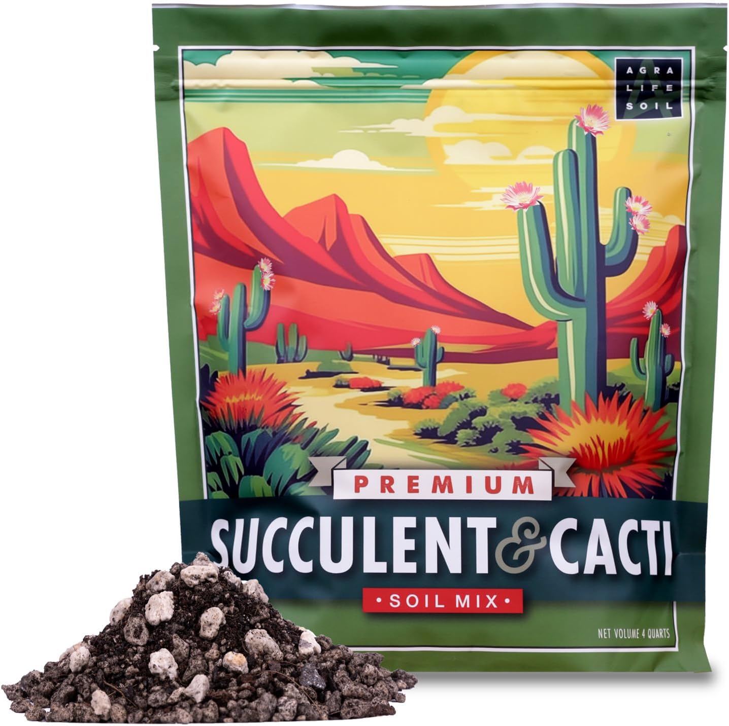 Tierra para suculentas y cactus con piedra pómez drenaje rápido