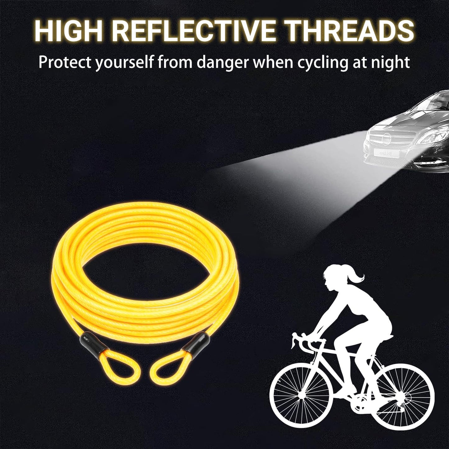 Candado cable seguridad acero flexible 0.197pulgada doble bucle