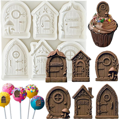 Molde silicona puerta hadas decoración pasteles y cupcakes