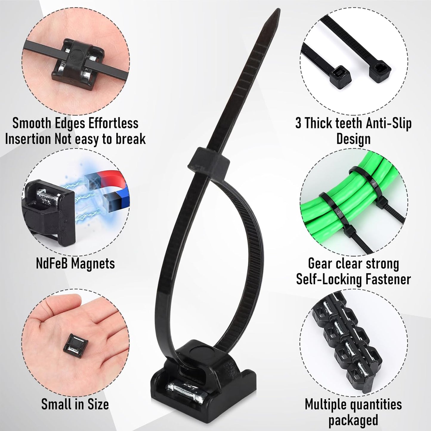 25 Set Bridas Magnéticas Cables Soporte Multiuso