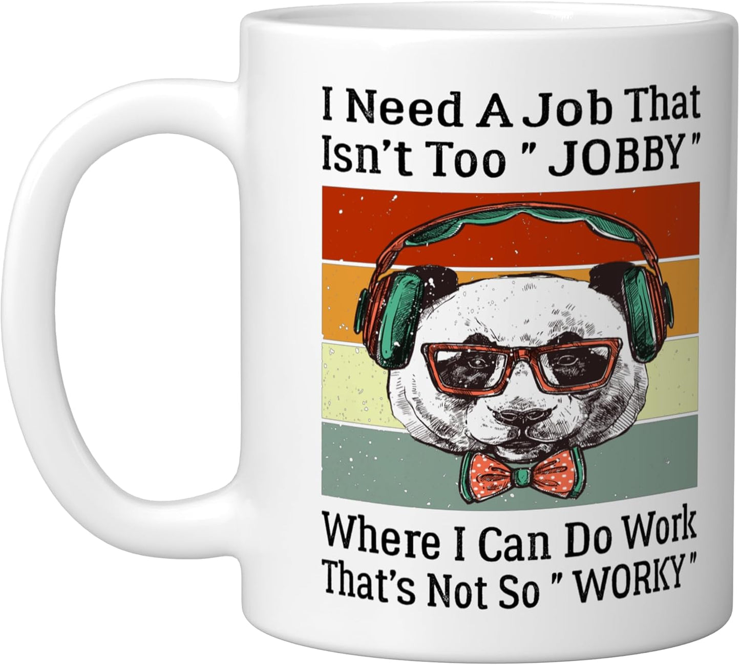 Taza Cerámica Panda Retrô Blanca