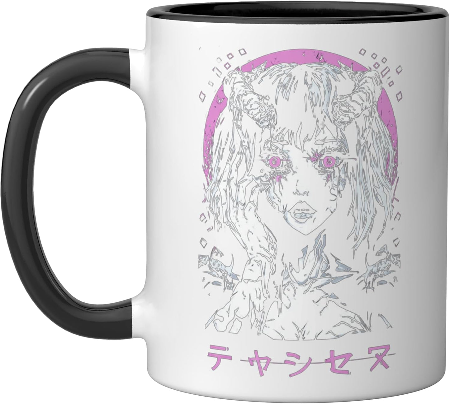 Taza Cerámica Estilo Gothic Horror Negro/Blanco
