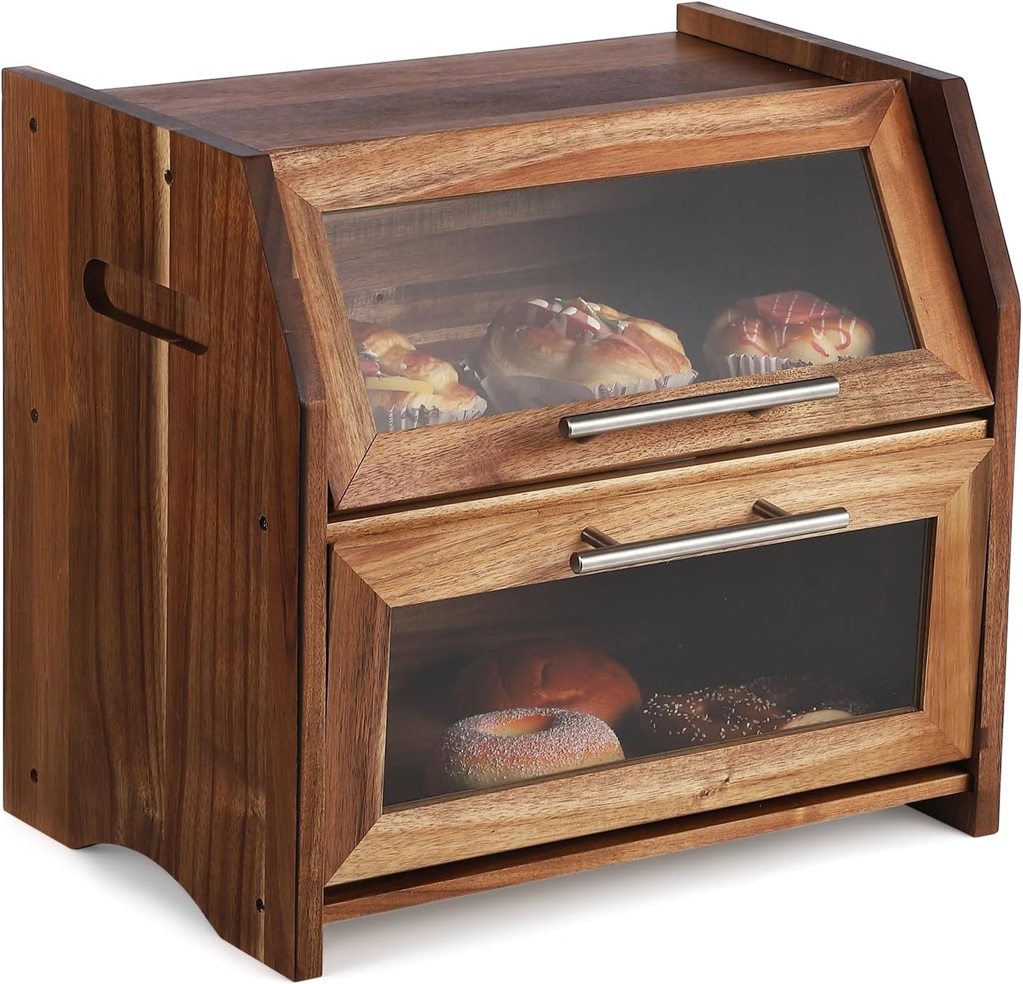 Panera doble capa madera puerta acrílico ventilación vintage