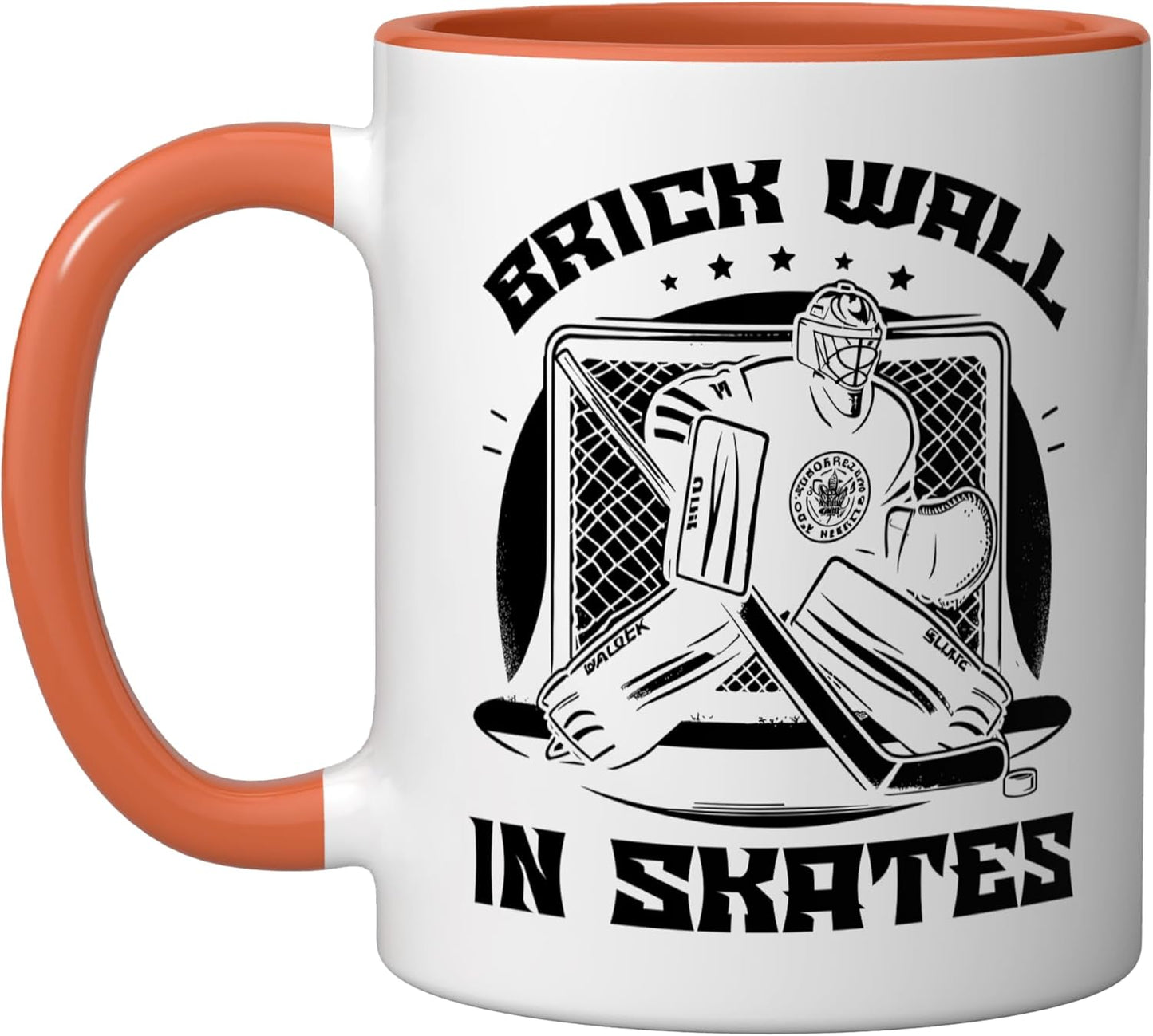 Taza Cerámica para Portero de Hielo Naranja/Blanco