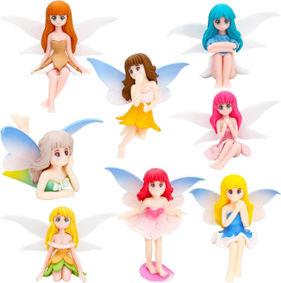8 Pzas Figuras Hadas Miniaturas Decoración Jardín Coche
